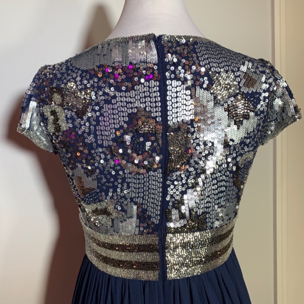 Adrianna Papell sequin long navy dress - Picture 5 of 12